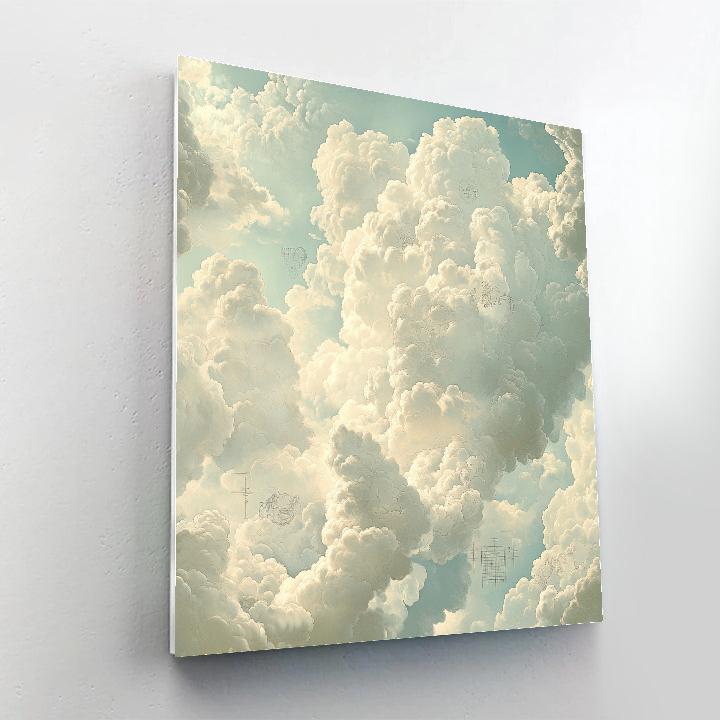 Leonardo Da Vinci Inspired Geometric Cloud Patterns Numbered painting kits