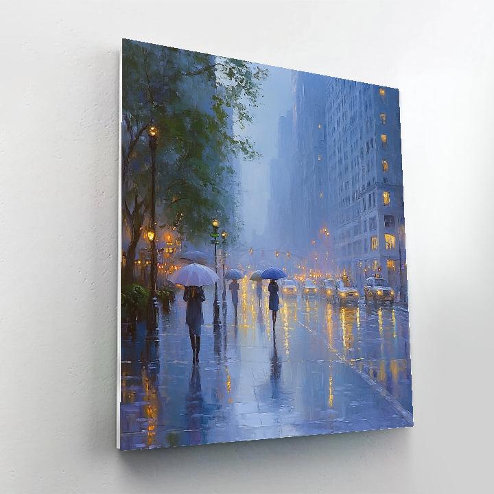 Claude Monet Inspired Rainy City Street Numbered painting kits