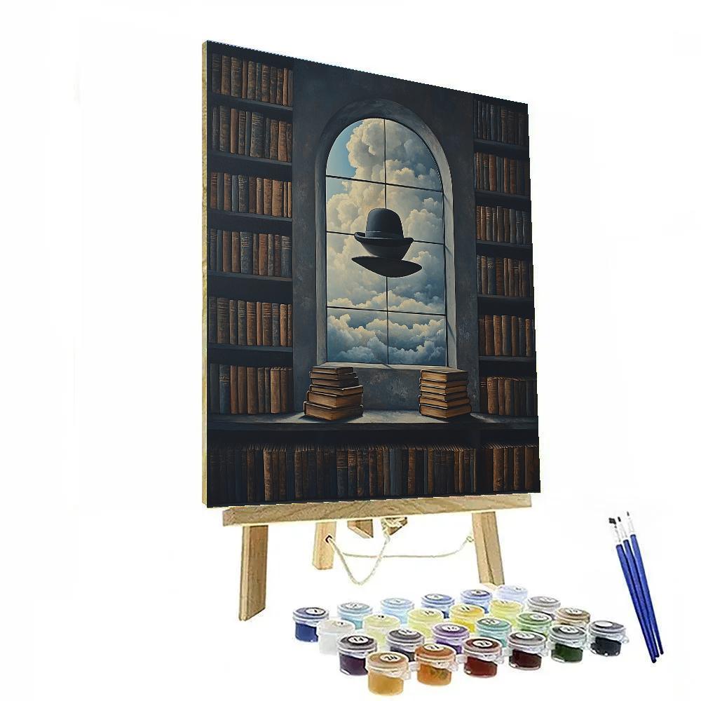 Rene Magritte Inspired Quiet Library Paint by numbers art