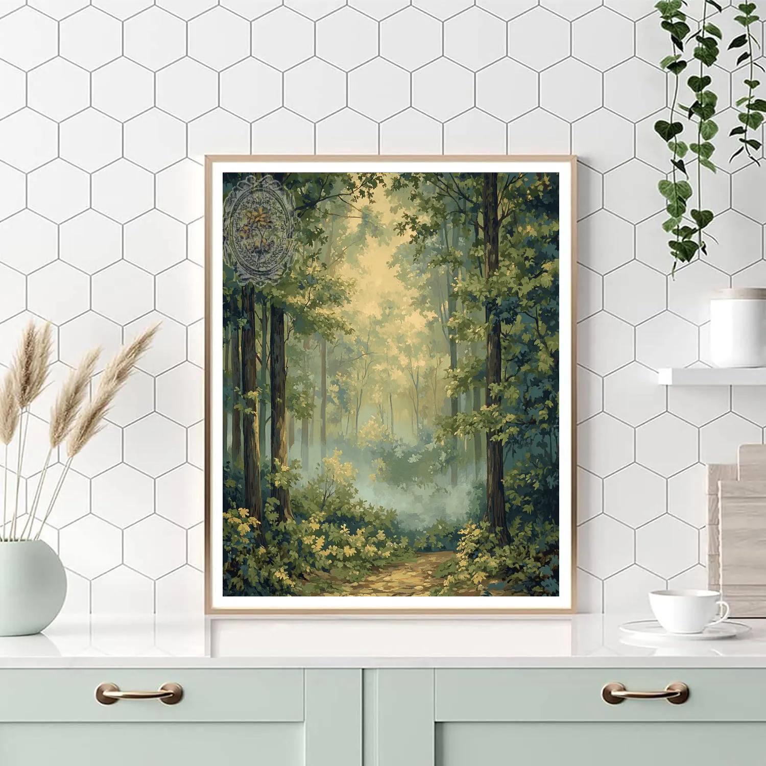 Leonardo Da Vinci Inspired Ethereal Forests paint by color
