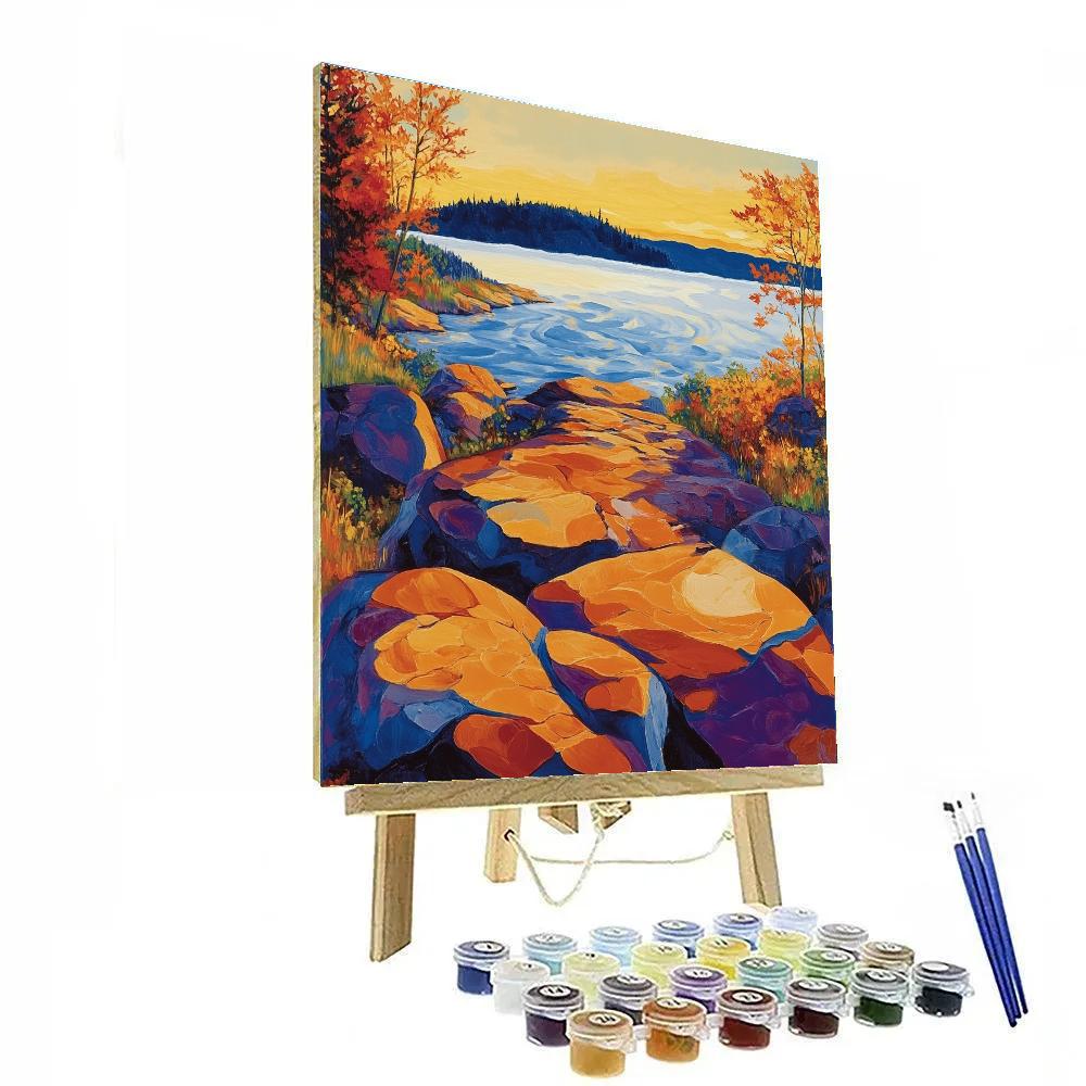 A.Y. Jackson Inspired Algoma Rock Rhythm Number painting