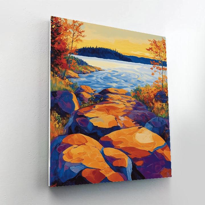 A.Y. Jackson Inspired Algoma Rock Rhythm Number painting