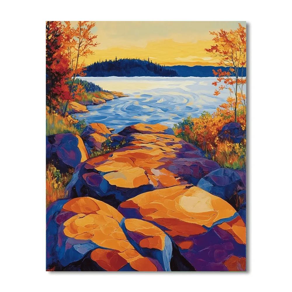 A.Y. Jackson Inspired Algoma Rock Rhythm Number painting