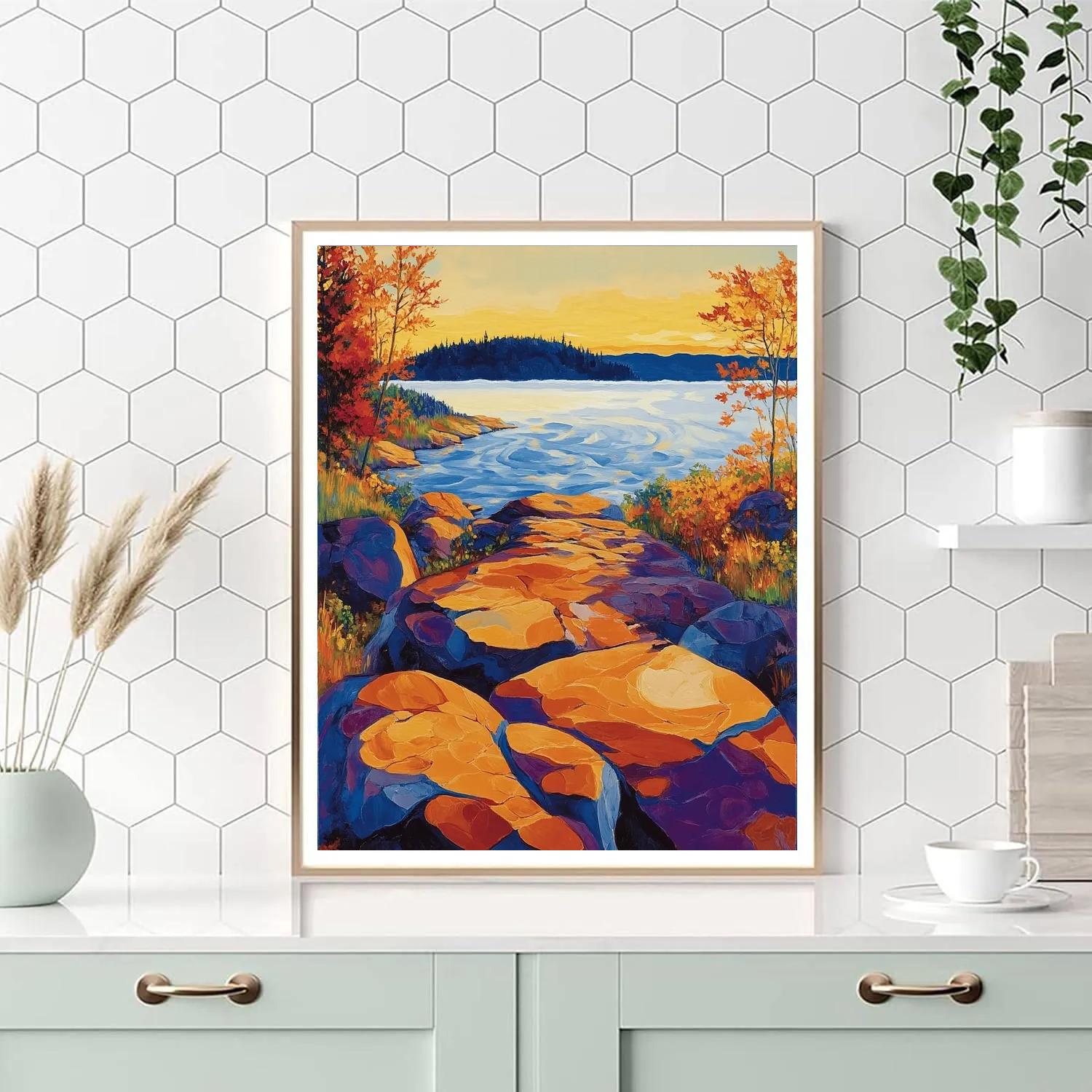 A.Y. Jackson Inspired Algoma Rock Rhythm Number painting