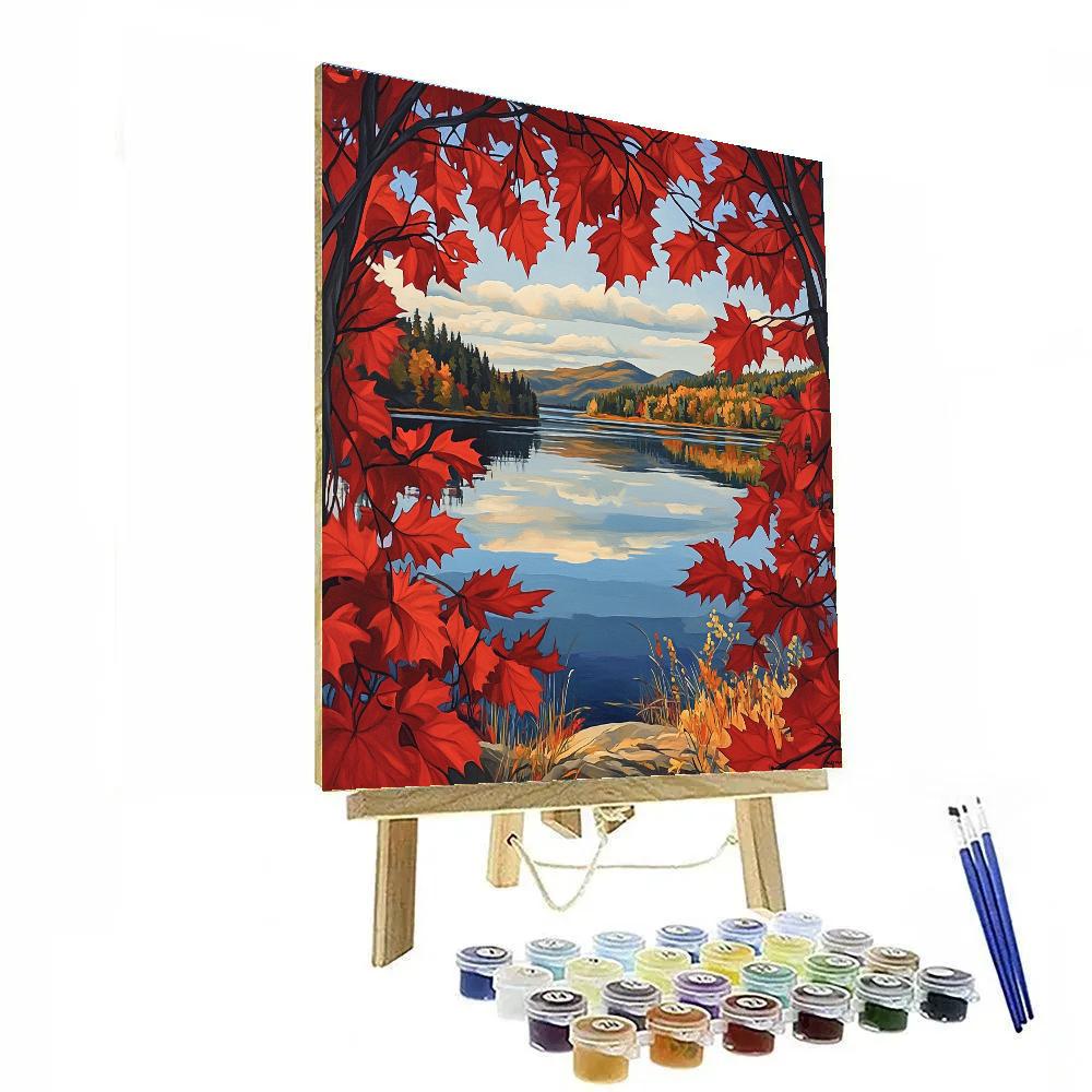 A.Y. Jackson Inspired Maple Screen Over Lake painting number kit