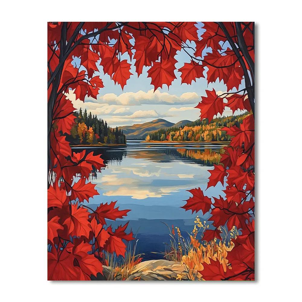 A.Y. Jackson Inspired Maple Screen Over Lake painting number kit