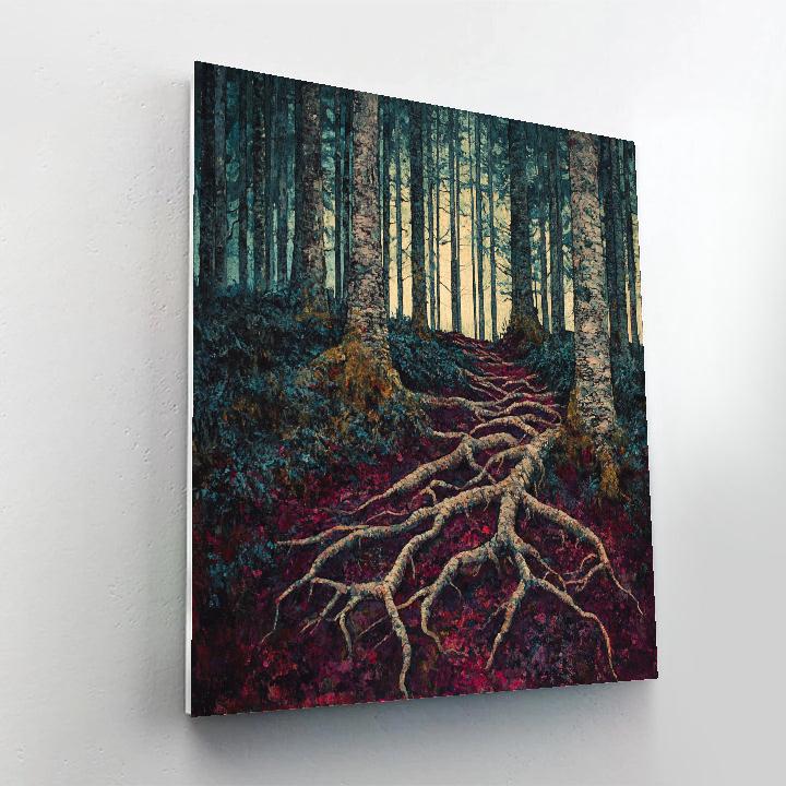 Arthur Lismer Inspired Tangled Forest Undergrowth And Twisted Roots painting number kit