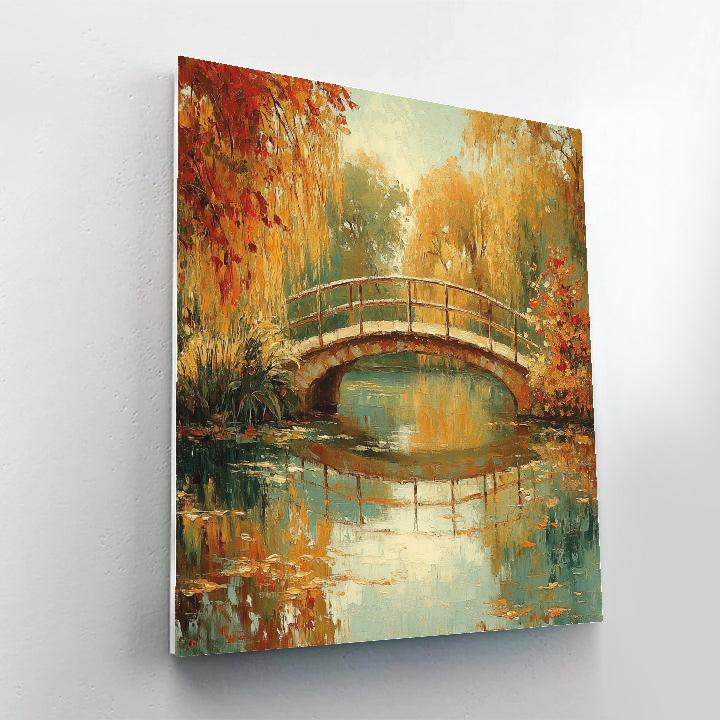 Claude Monet Inspired Giverny Bridge Autumn Reflection Painting by numbers kit