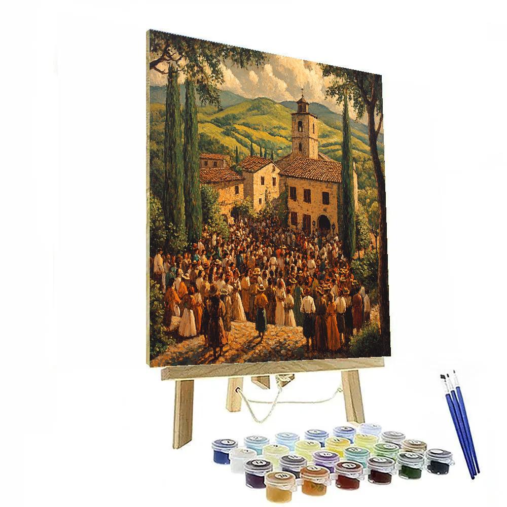 Pieter Bruegel Inspired Village Festival painting number kit