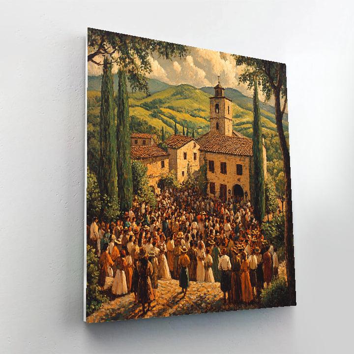 Pieter Bruegel Inspired Village Festival painting number kit