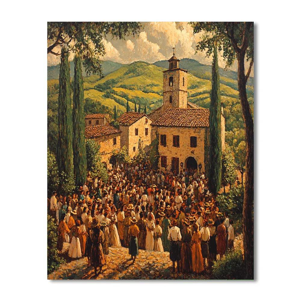 Pieter Bruegel Inspired Village Festival painting number kit