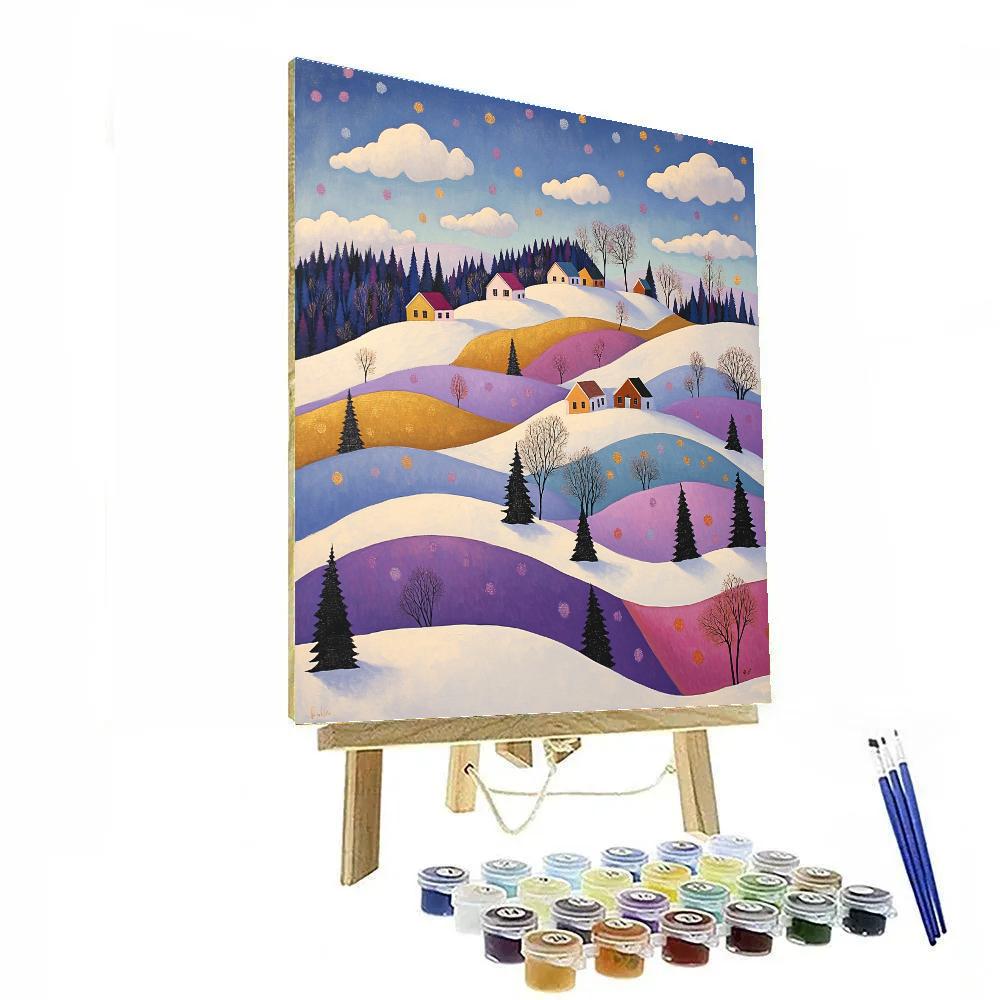 A.Y. Jackson Inspired Winter Light On Village Ridge paint by numbers