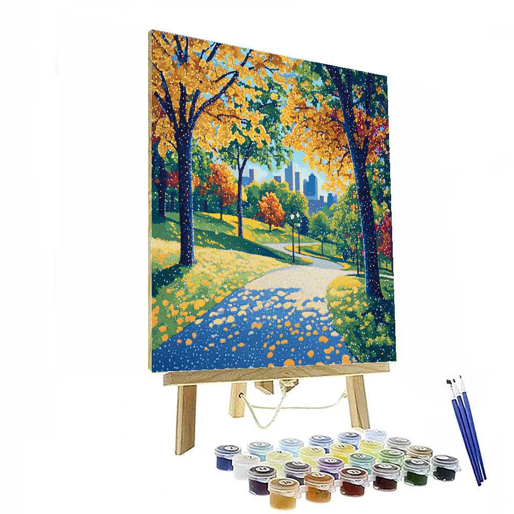 Seurat Inspired Sunlit Park Pointillism Numbered painting kits
