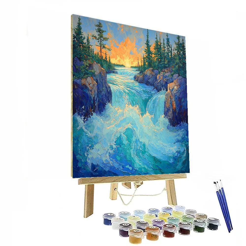 A.Y. Jackson Inspired Northern Rapids And Rock Choir paint by color