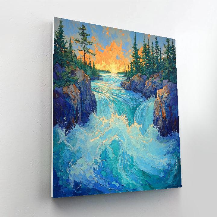 A.Y. Jackson Inspired Northern Rapids And Rock Choir paint by color