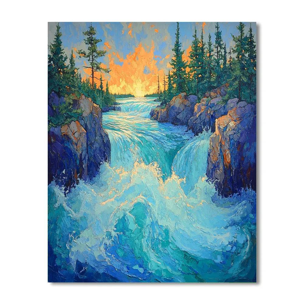 A.Y. Jackson Inspired Northern Rapids And Rock Choir paint by color