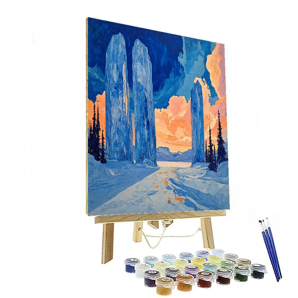 A.Y. Jackson Inspired Arctic Ice Cathedral DIY paint by numbers