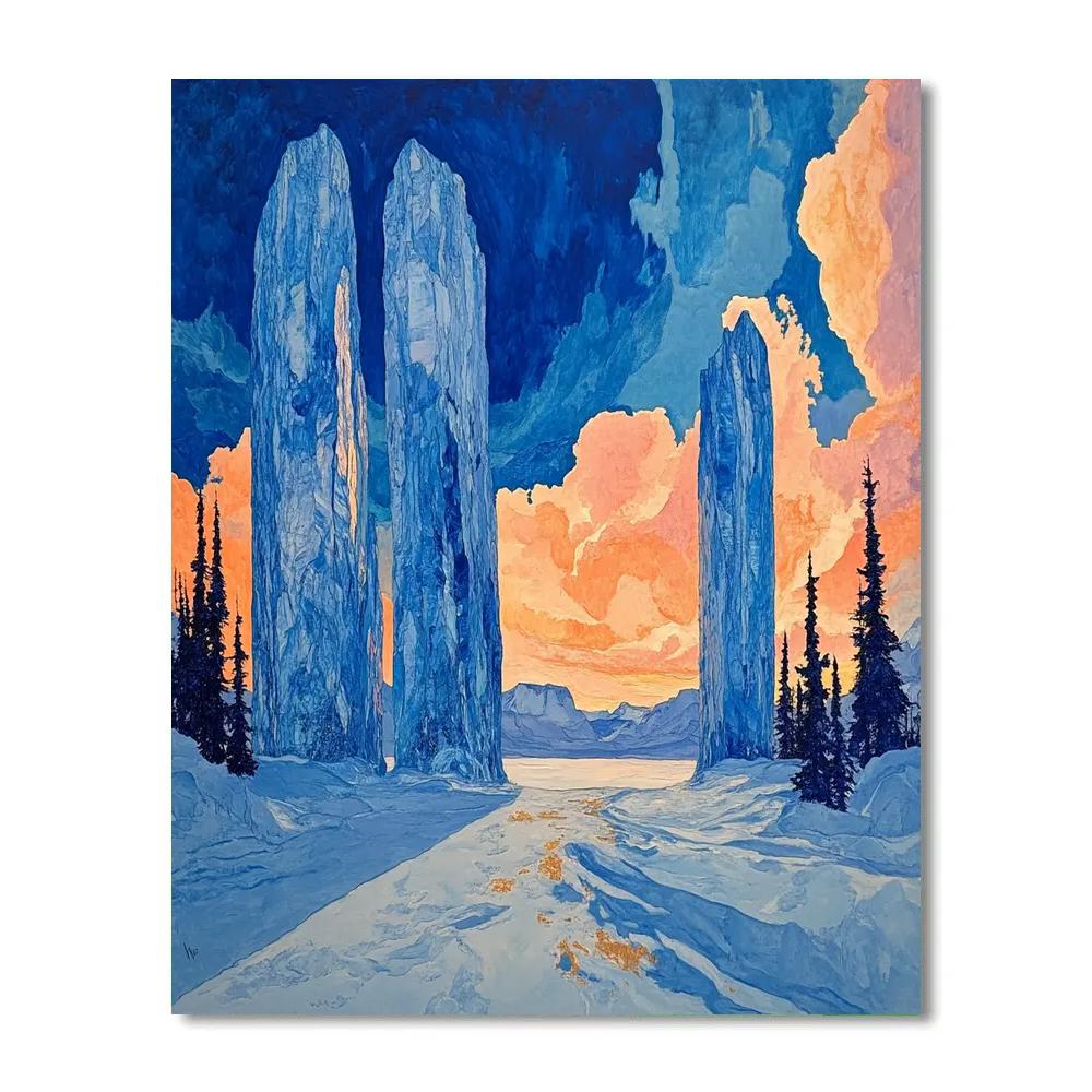 A.Y. Jackson Inspired Arctic Ice Cathedral DIY paint by numbers