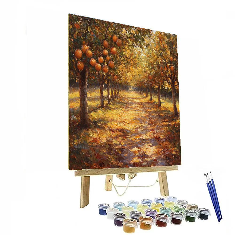 Claude Monet Inspired Early Autumn Orchard Glow DIY paint by numbers