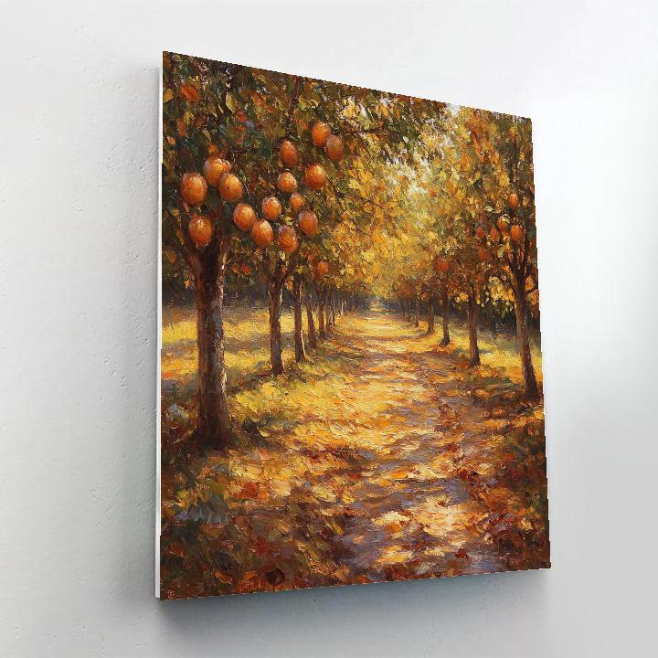 Claude Monet Inspired Early Autumn Orchard Glow DIY paint by numbers