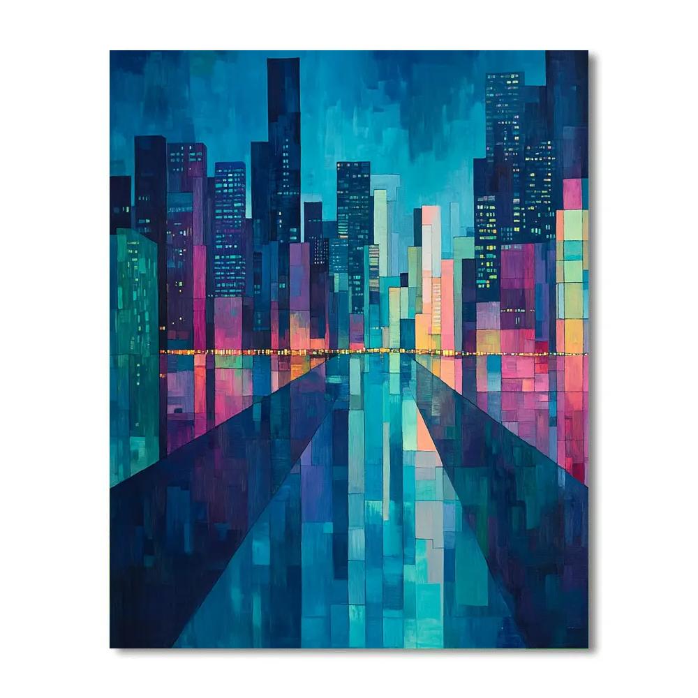 Egger-Like Modernist Citylights Painting by numbers kit