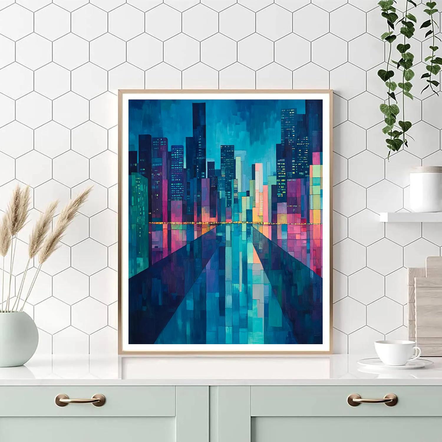 Egger-Like Modernist Citylights Painting by numbers kit
