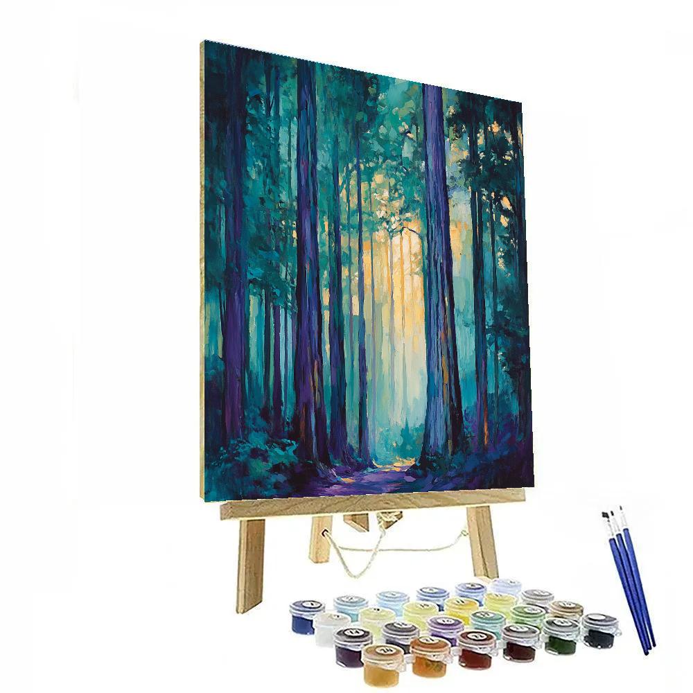 Emily Carr Inspired Cathedral Grove Of Cedars paint by color