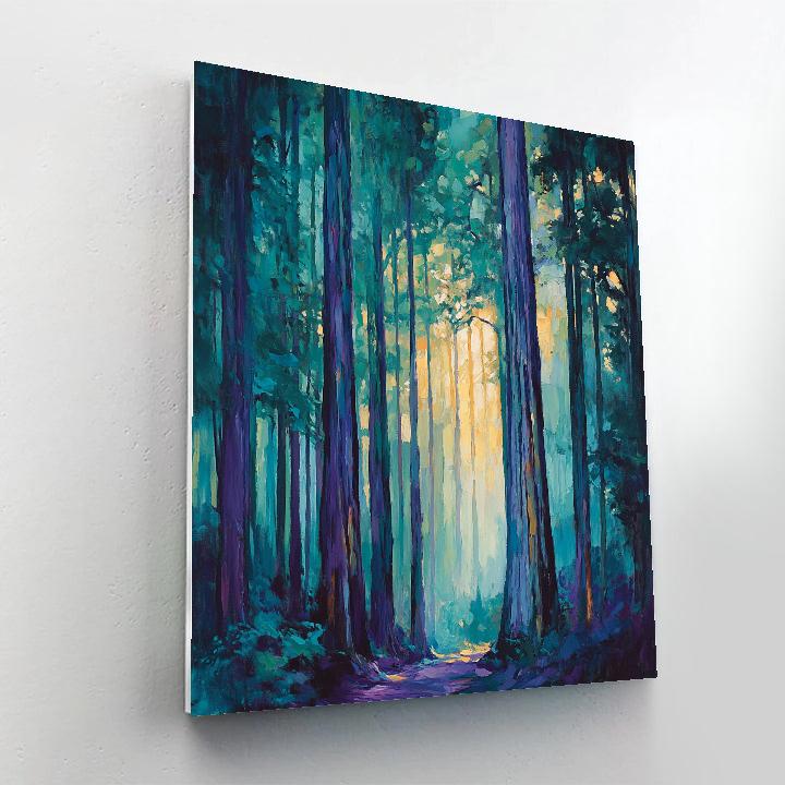 Emily Carr Inspired Cathedral Grove Of Cedars paint by color
