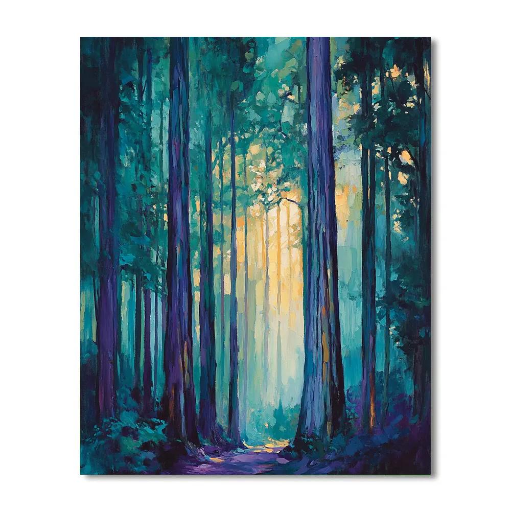 Emily Carr Inspired Cathedral Grove Of Cedars paint by color