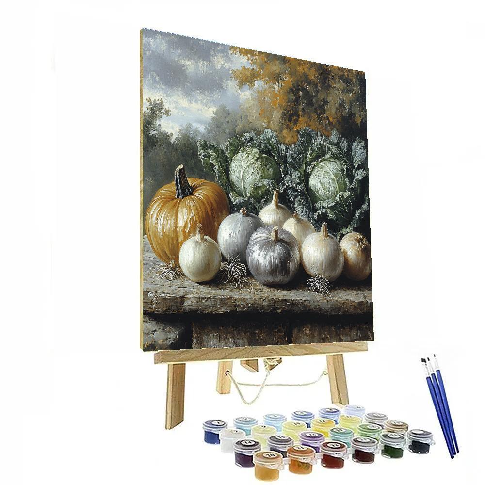 Diego Velázquez Inspired Market Vegetables At Dusk Numbered painting kits