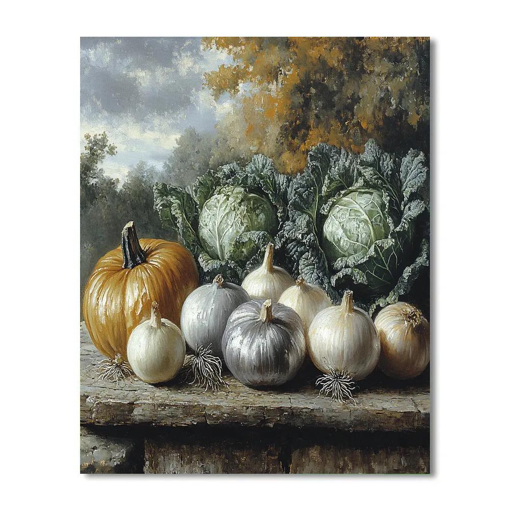 Diego Velázquez Inspired Market Vegetables At Dusk Numbered painting kits