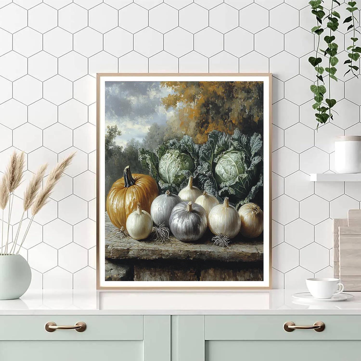 Diego Velázquez Inspired Market Vegetables At Dusk Numbered painting kits