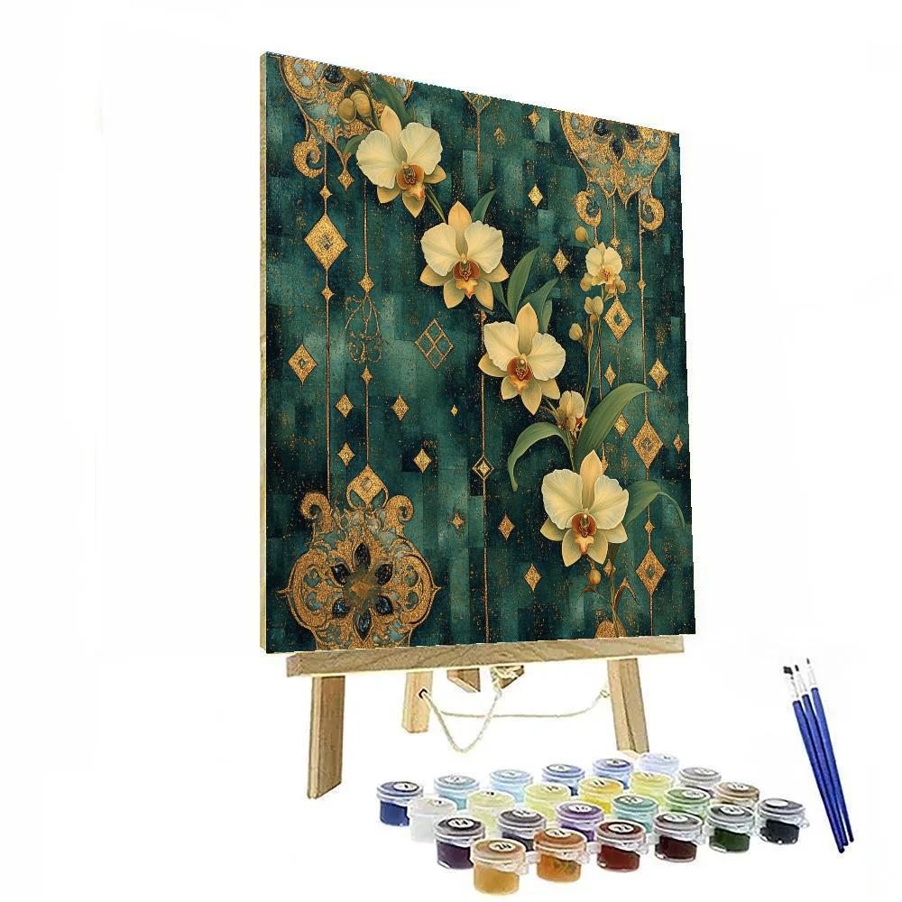 Klimt Inspired Orchid Still Life Paint by numbers kits