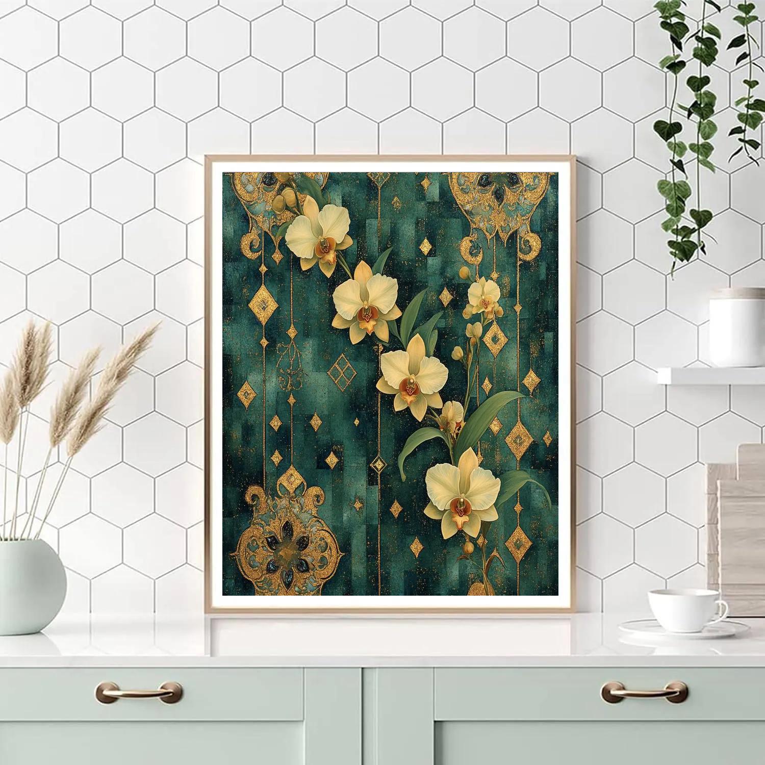 Klimt Inspired Orchid Still Life Paint by numbers kits