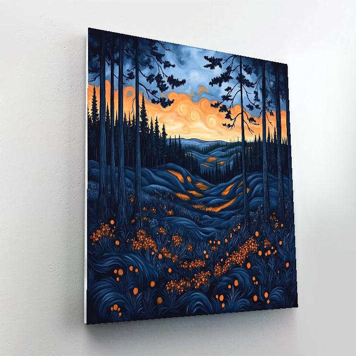 Edvard Munch Inspired Liminal Pine Expanse painting number kit