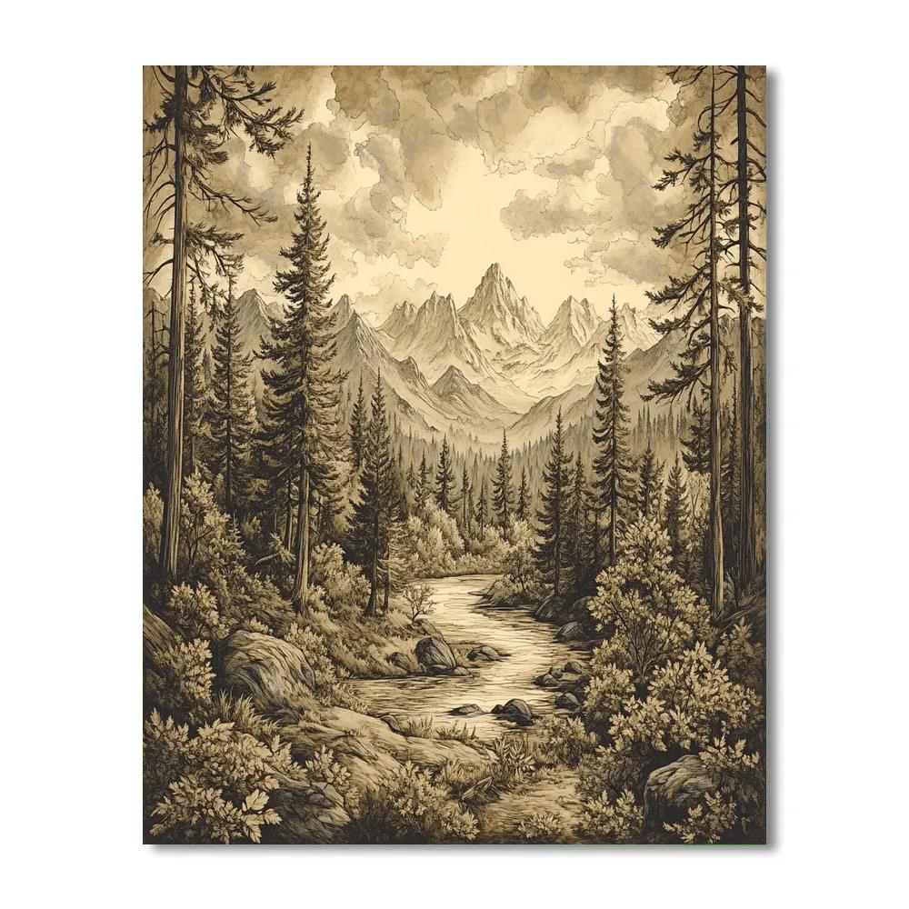 Durer Inspired Forest Map DIY paint by numbers