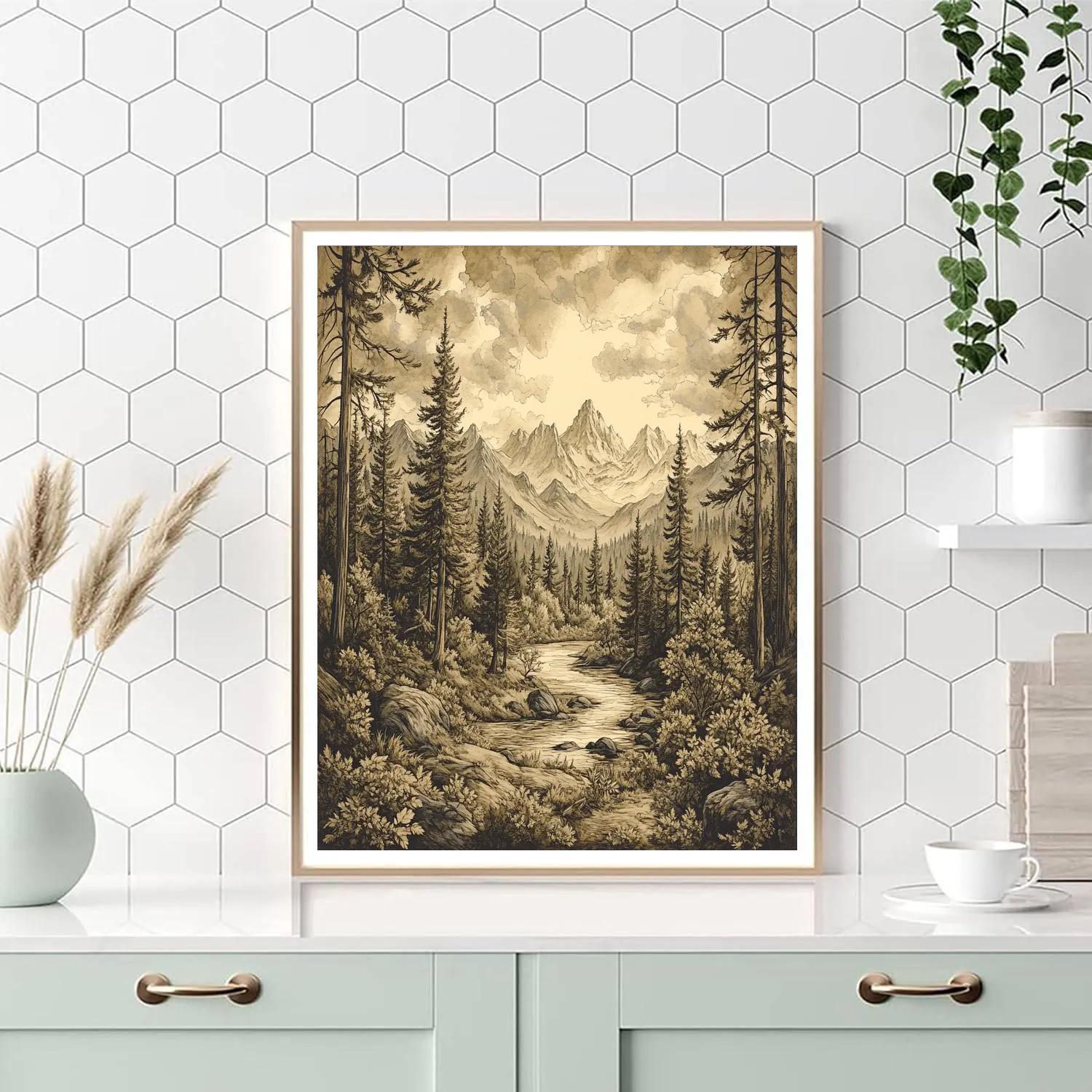 Durer Inspired Forest Map DIY paint by numbers