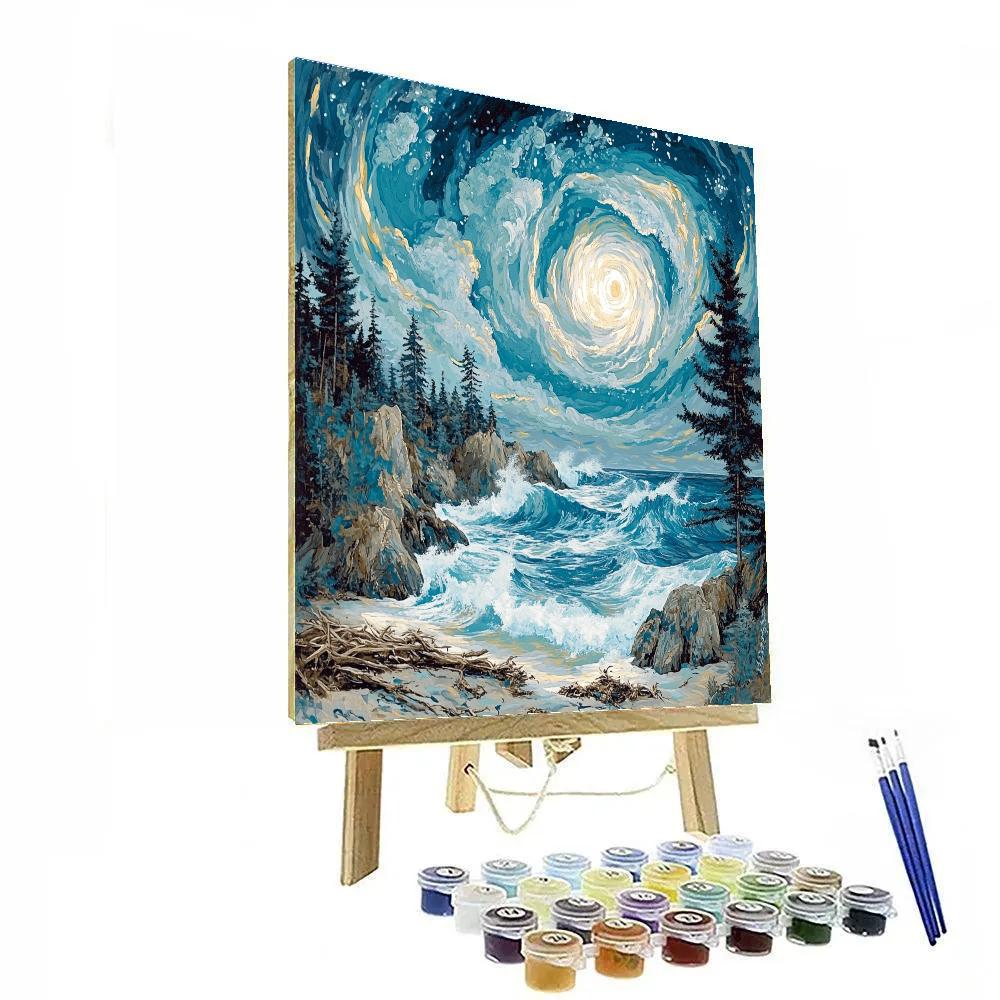 Emily Carr Inspired Churning Pacific Coast Storm DIY paint by numbers
