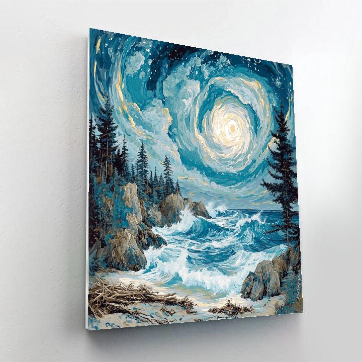Emily Carr Inspired Churning Pacific Coast Storm DIY paint by numbers