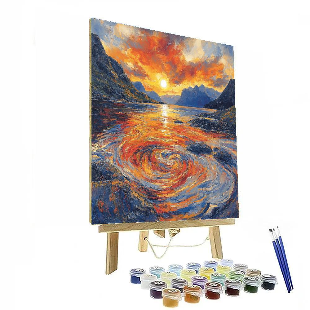 Edvard Munch Inspired Twilight Fjord Reverie Paint by numbers kits