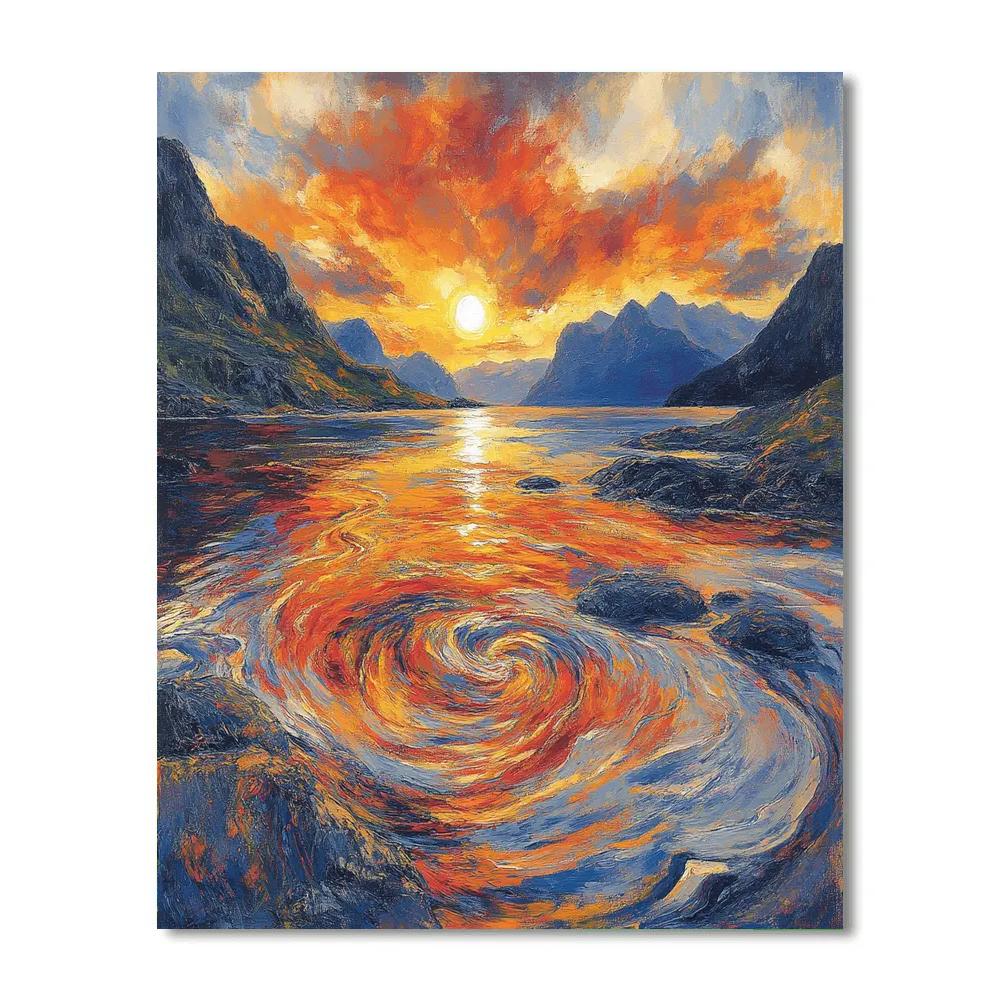 Edvard Munch Inspired Twilight Fjord Reverie Paint by numbers kits