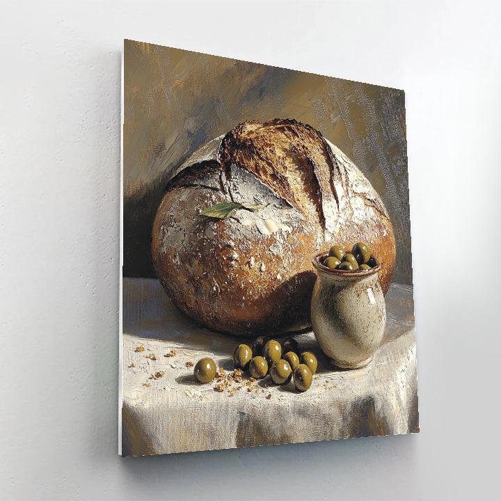 Diego Velázquez Inspired Bread And Olive Vessel Still Life Number painting