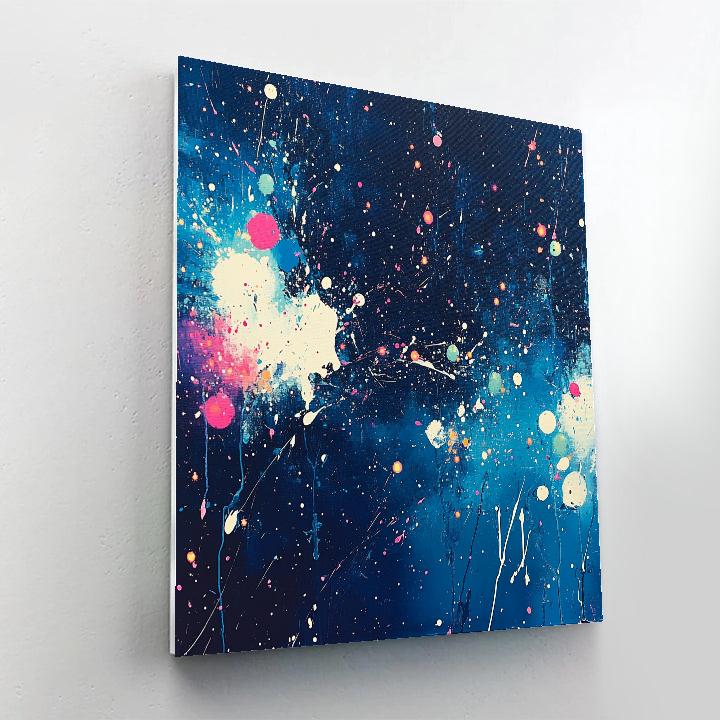 Pollock Inspired Cosmic Drip Number painting