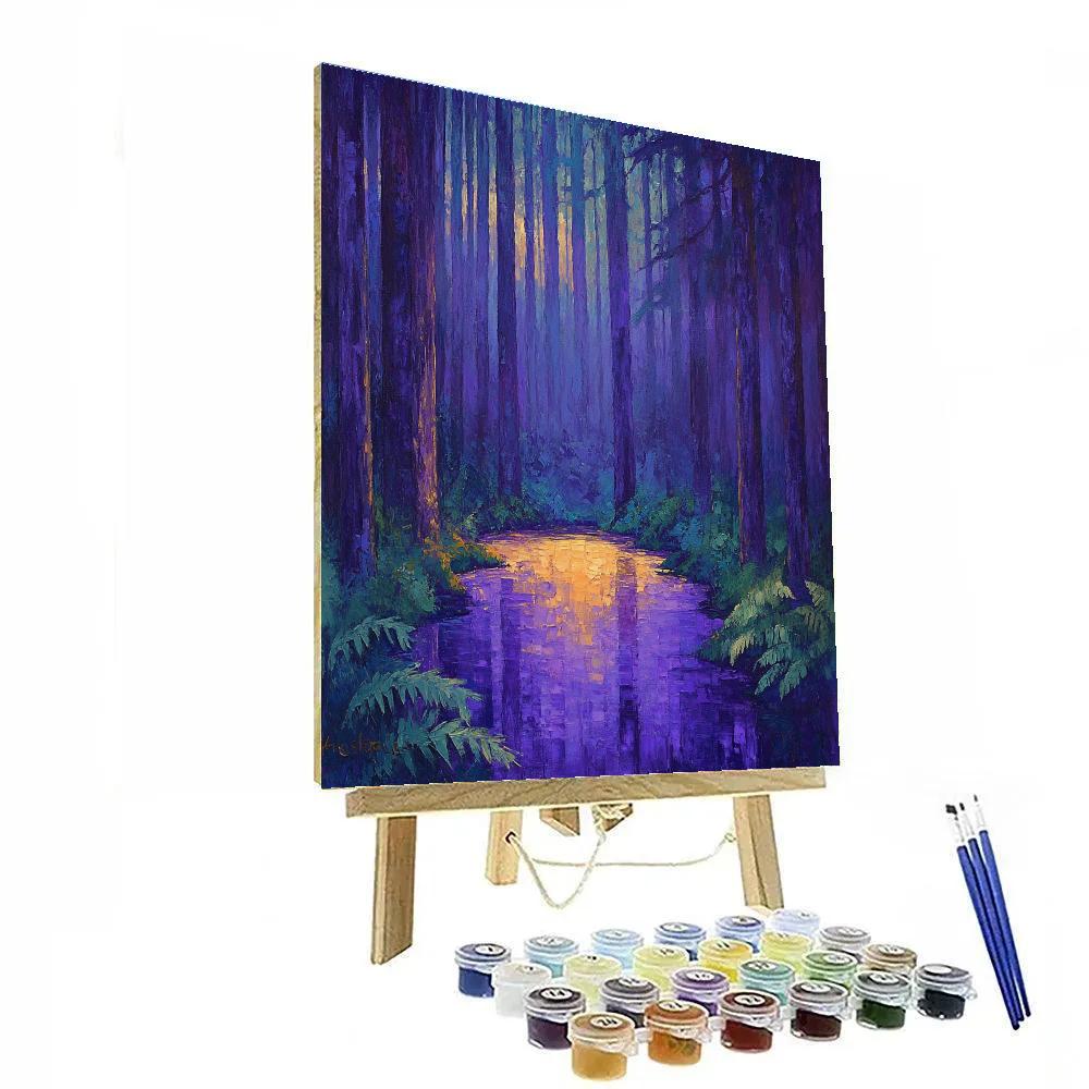 Emily Carr Inspired Mystical Forest Clearing At Dusk paint by color