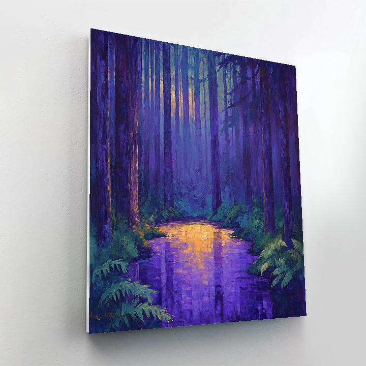 Emily Carr Inspired Mystical Forest Clearing At Dusk paint by color