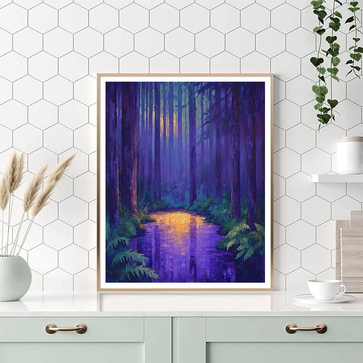 Emily Carr Inspired Mystical Forest Clearing At Dusk paint by color