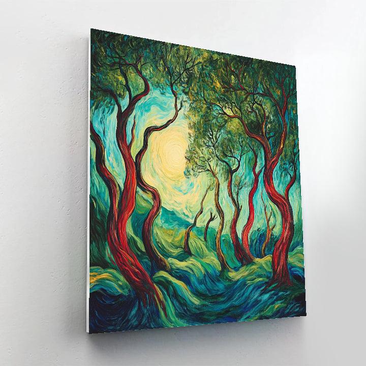 Edvard Munch Inspired Enchanted Nordic Forest Whispers Painting by numbers kit