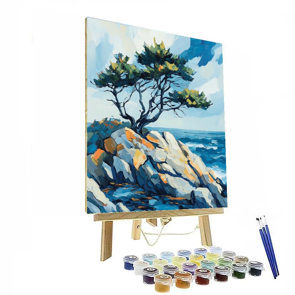 Emily Carr Inspired Windswept Coastal Pines On Rocky Headland Number painting