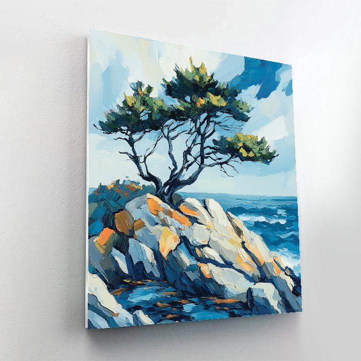 Emily Carr Inspired Windswept Coastal Pines On Rocky Headland Number painting