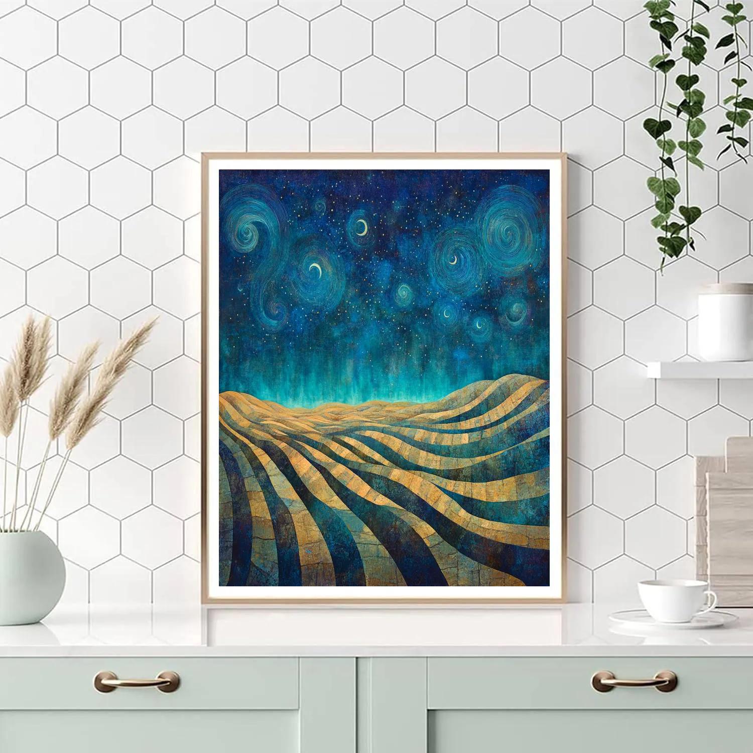 Max Ernst Inspired Celestial Dreamscape Number painting